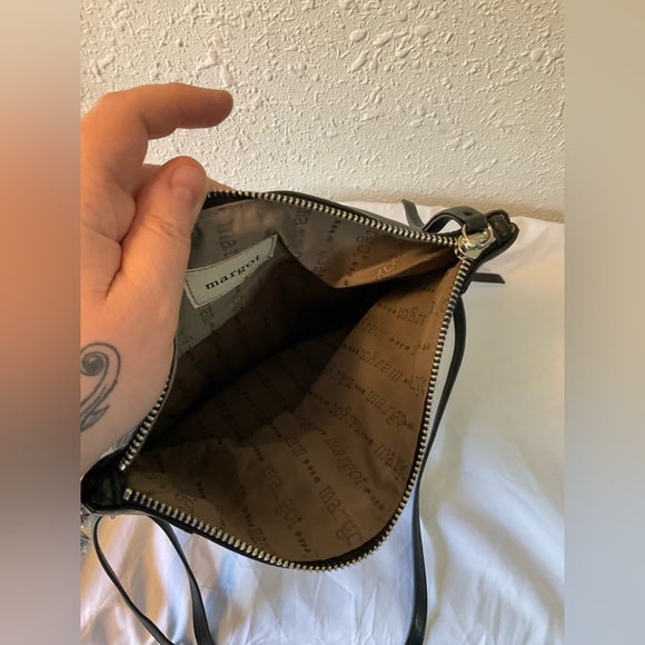 Margot fold over black leather crossbody - Picture 8 of 10